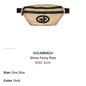 Brand new, never used, gold Goldbergh Ski Fanny Pack